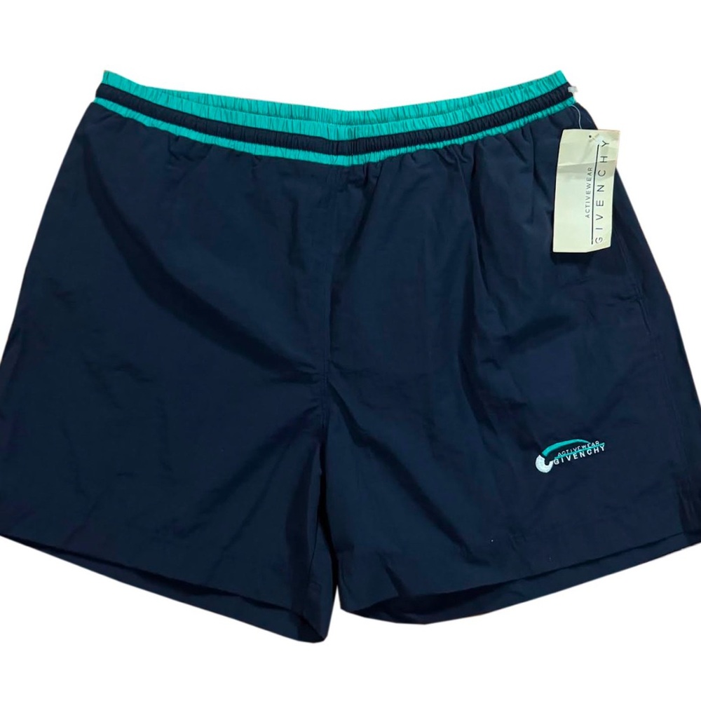Vintage Givenchy Navy / Green Swim Trunks (Size XL) NWT